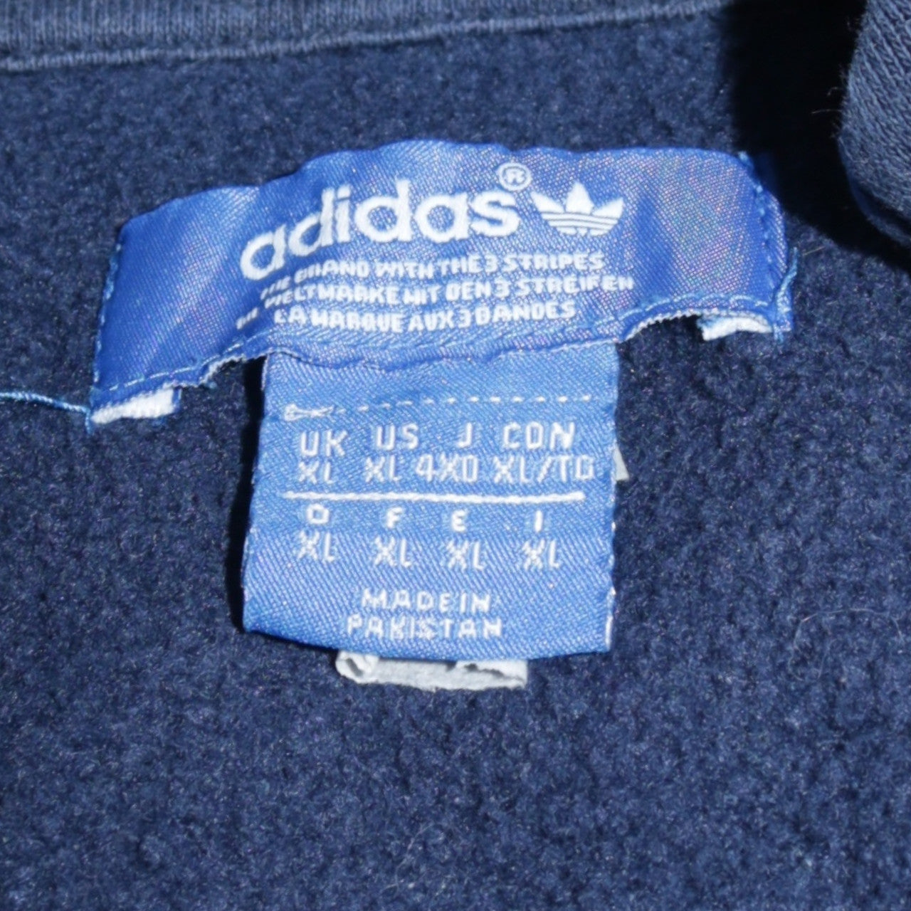 Adidas Men’s Blue Full Zip Hoodie XL Sports Fleece Jacket