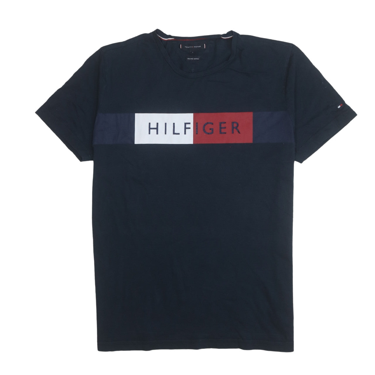 Tommy Hilfiger Men's Blue Logo Graphic Cotton T-Shirt Size L