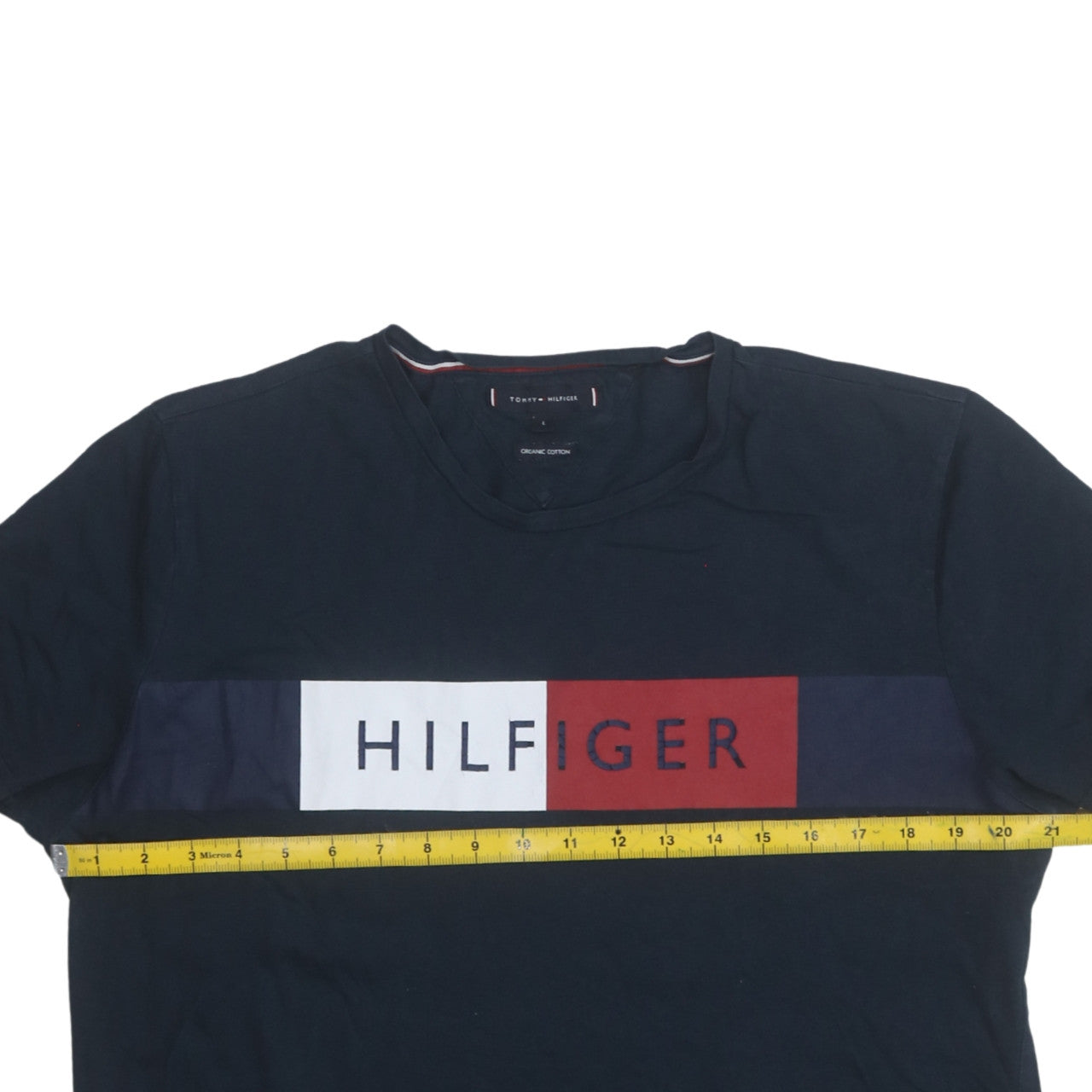 Tommy Hilfiger Men's Blue Logo Graphic Cotton T-Shirt Size L