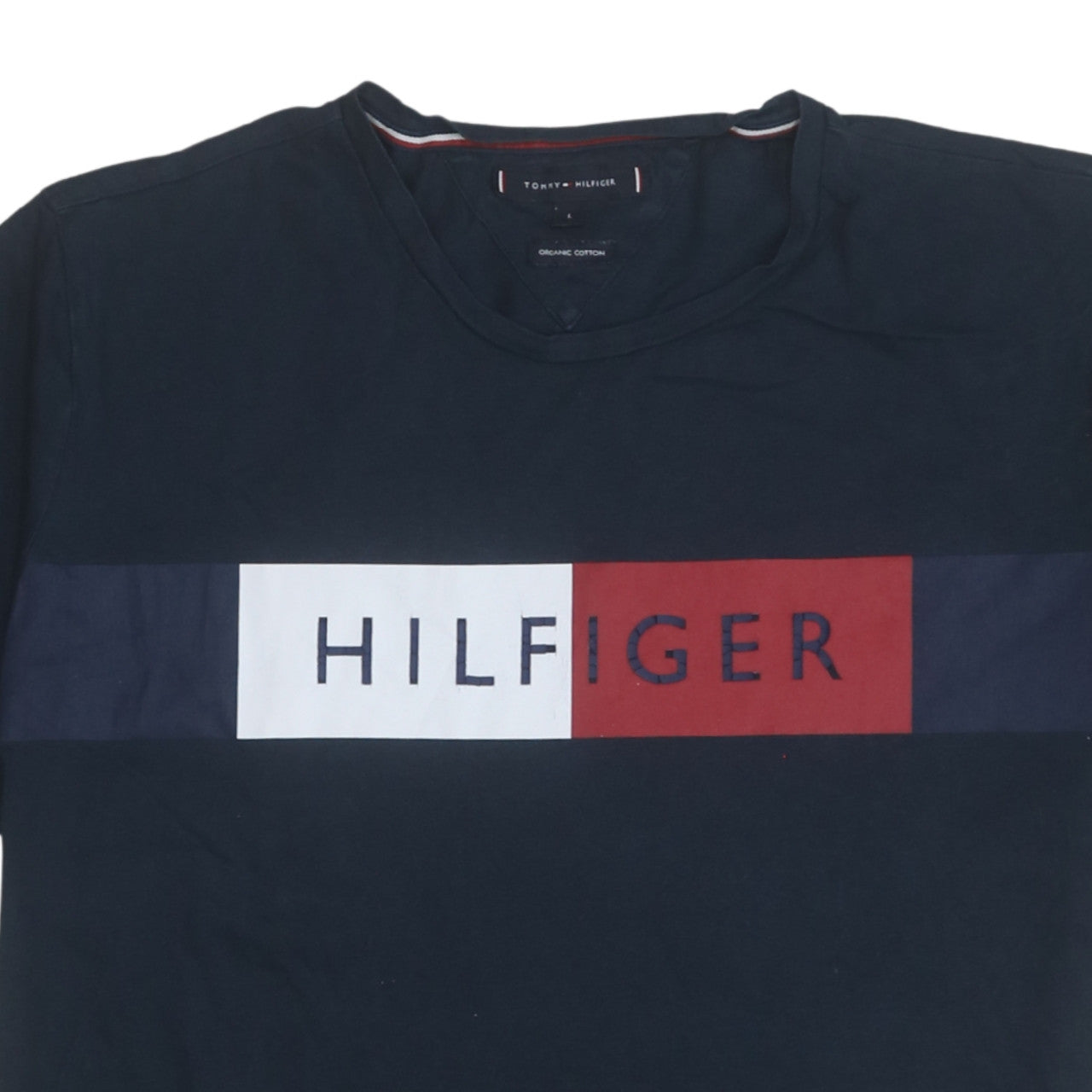 Tommy Hilfiger Men's Blue Logo Graphic Cotton T-Shirt Size L