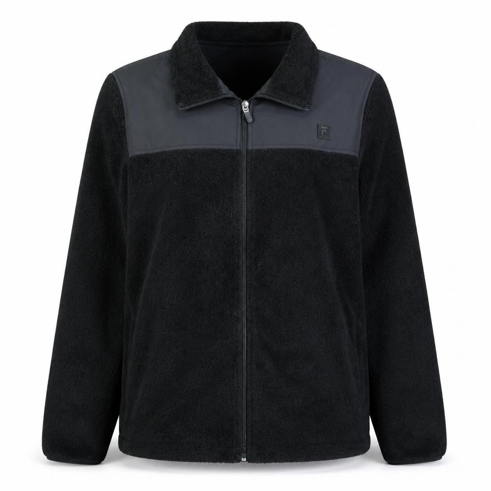 Fila Women Black Fleece Full Zip Jacket XL Sports Casual