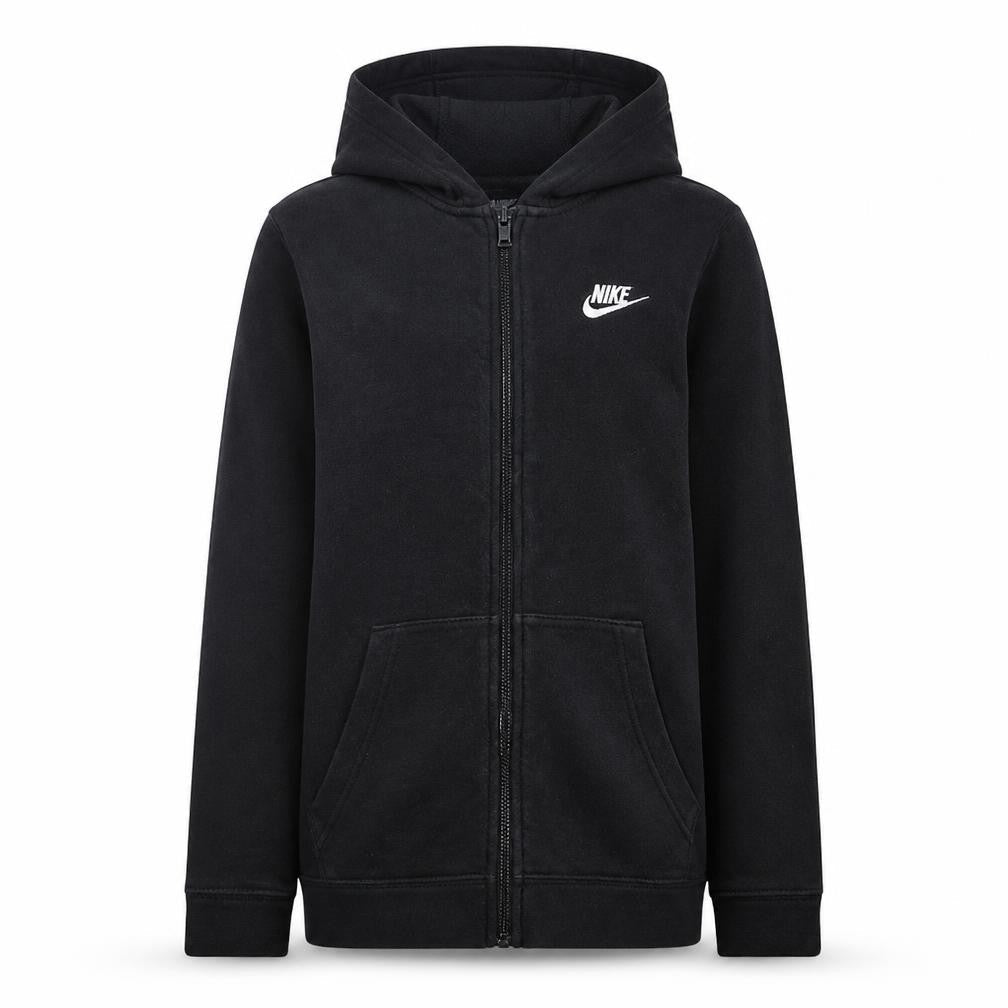 Nike Boys Black Full Zip Hoodie XL 158-170cm Sweatshirt Lined Hooded