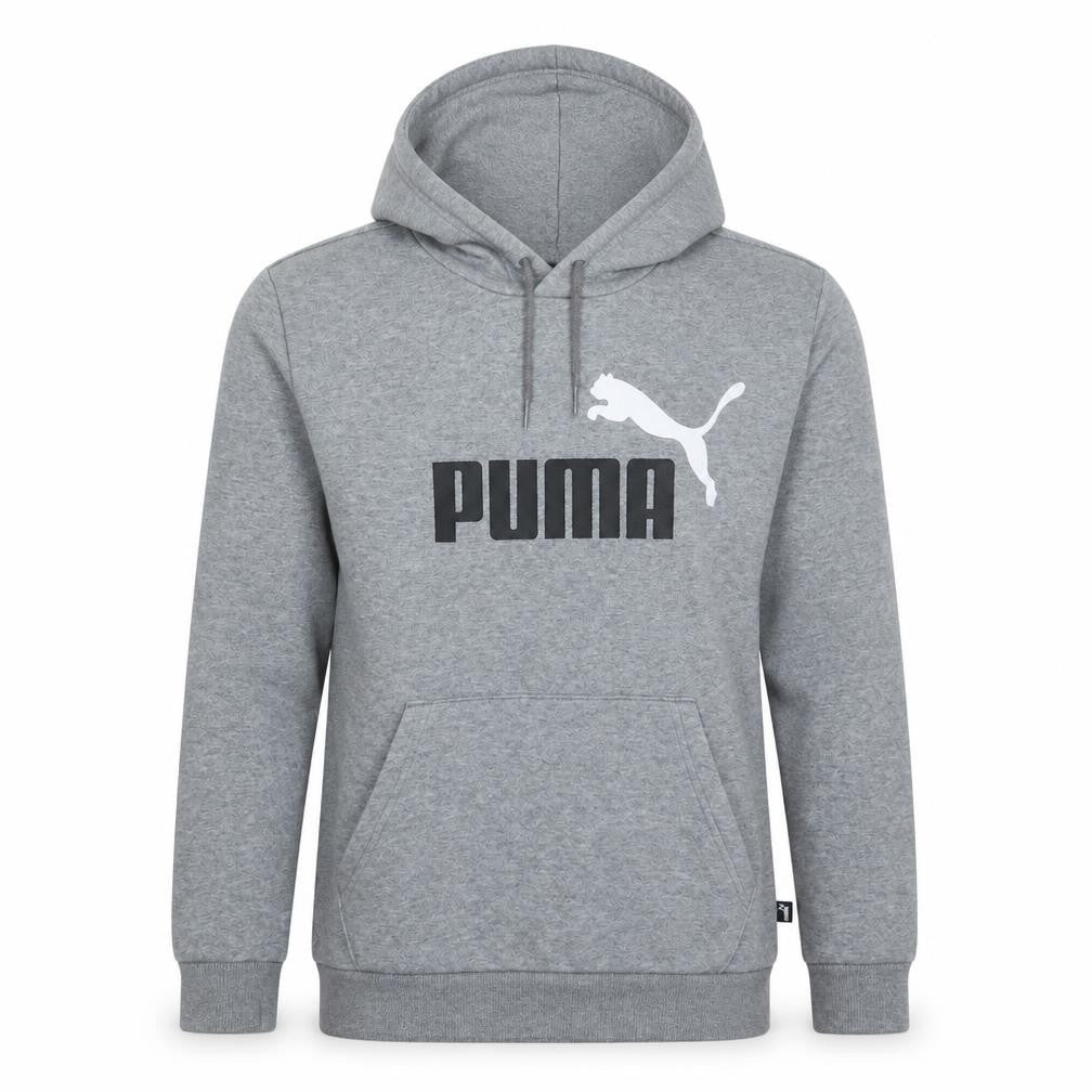 Puma Men's Grey Small Pullover Hoodie Sweatshirt Logo Sportswear