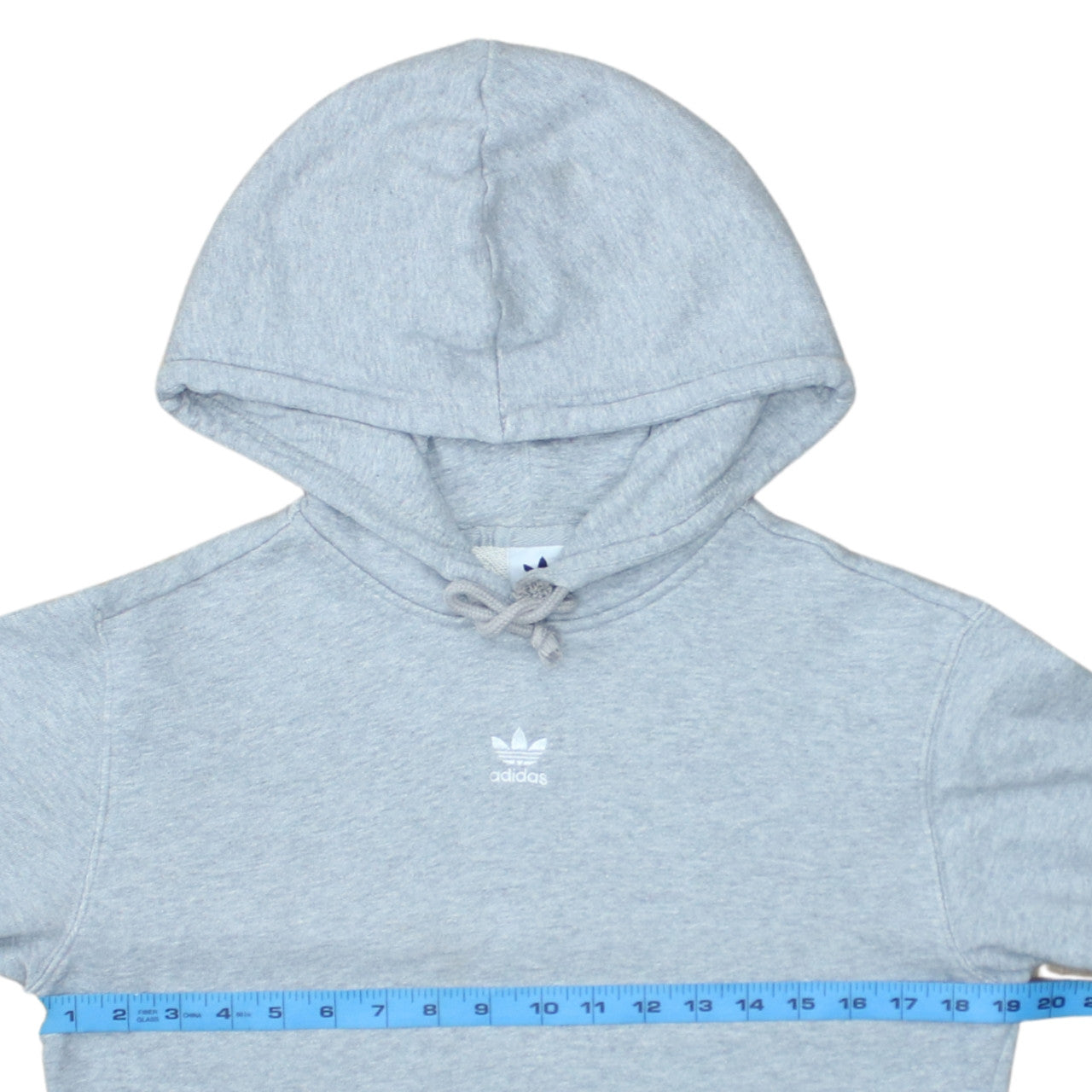 Adidas Women Grey Pullover Hoodie Size 8 Logo Hooded Sweatshirt