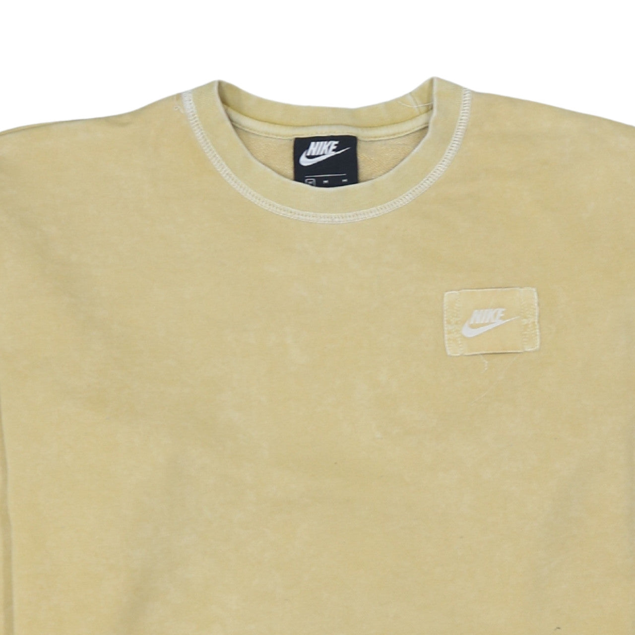 Nike Women Beige Crew Neck Pullover Sweatshirt M Cotton Blend