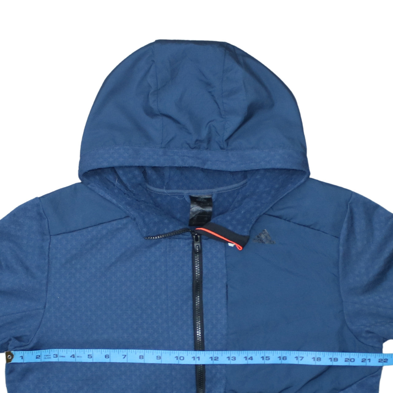 Adidas Mens Blue Full Zip Hooded Sweatshirt L Regular Classic Fit