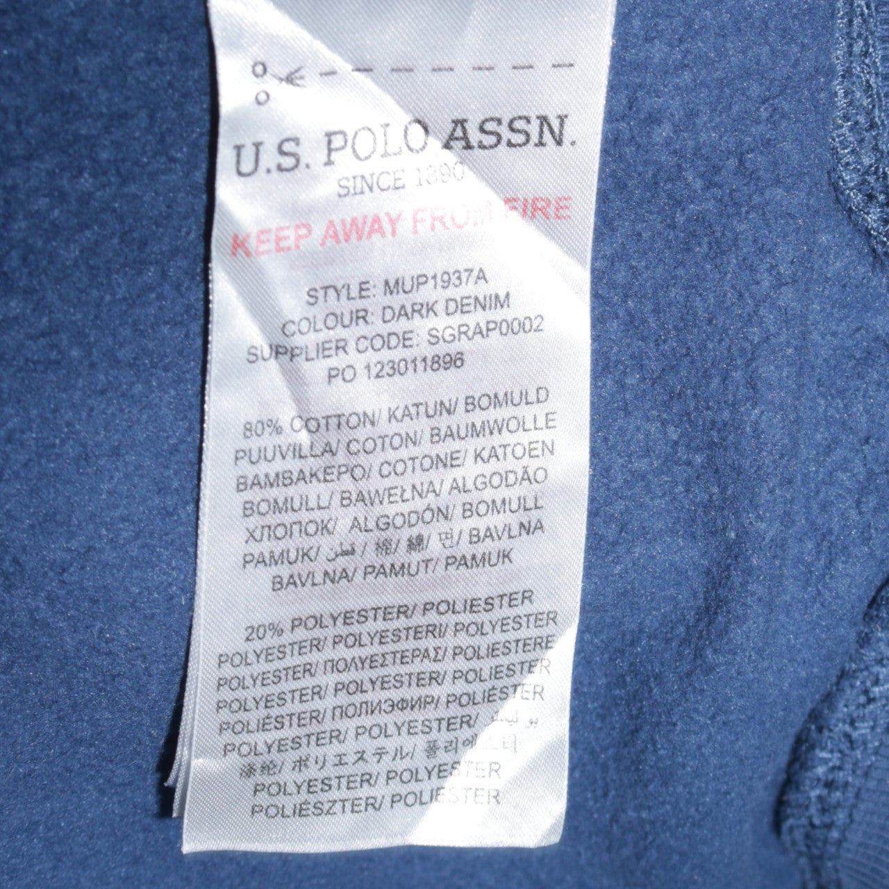 U.S. Polo Assn. Men's Blue Small Pullover Hoodie with Logo