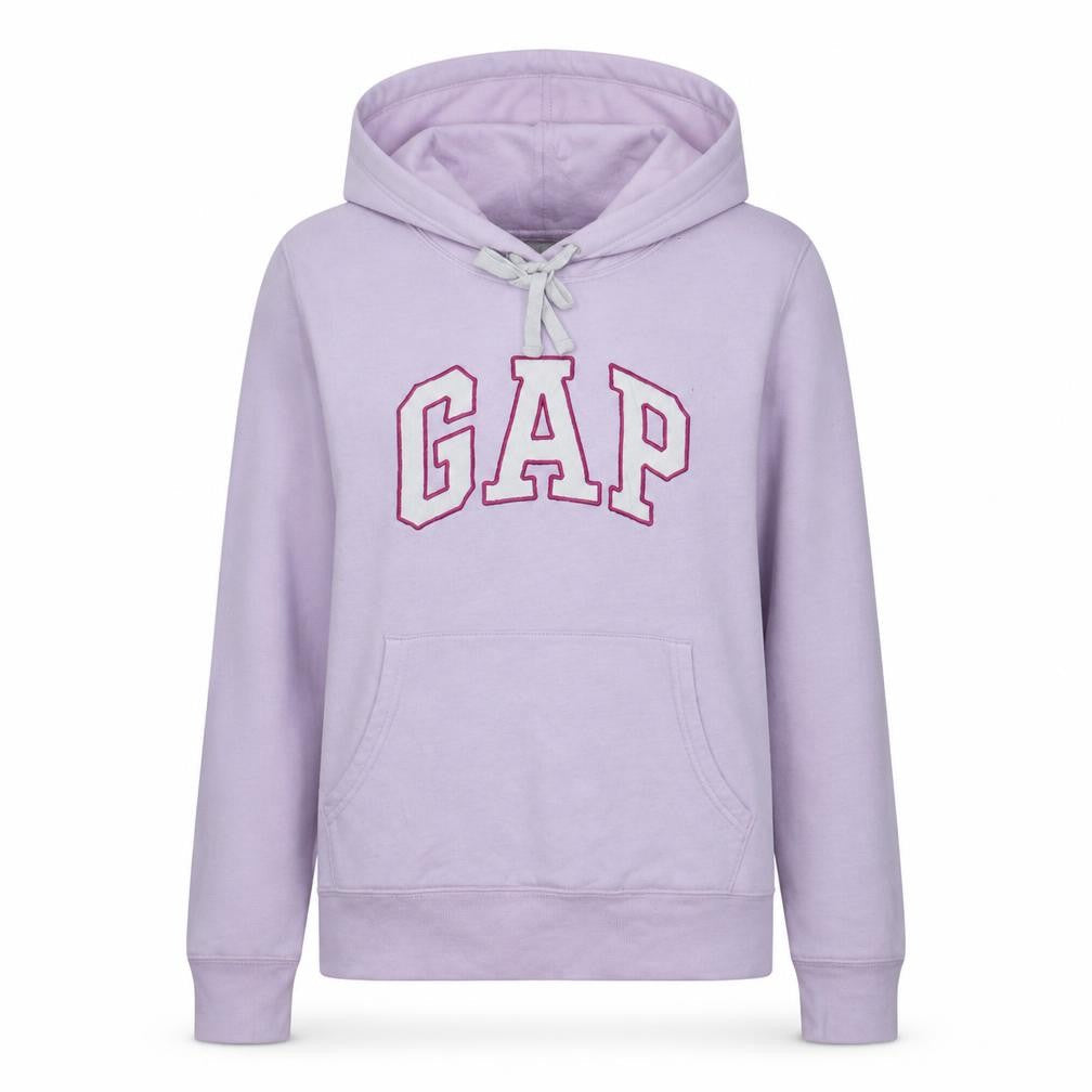 Gap Women Lilac Logo Pullover Hoodie Size M Cotton Blend