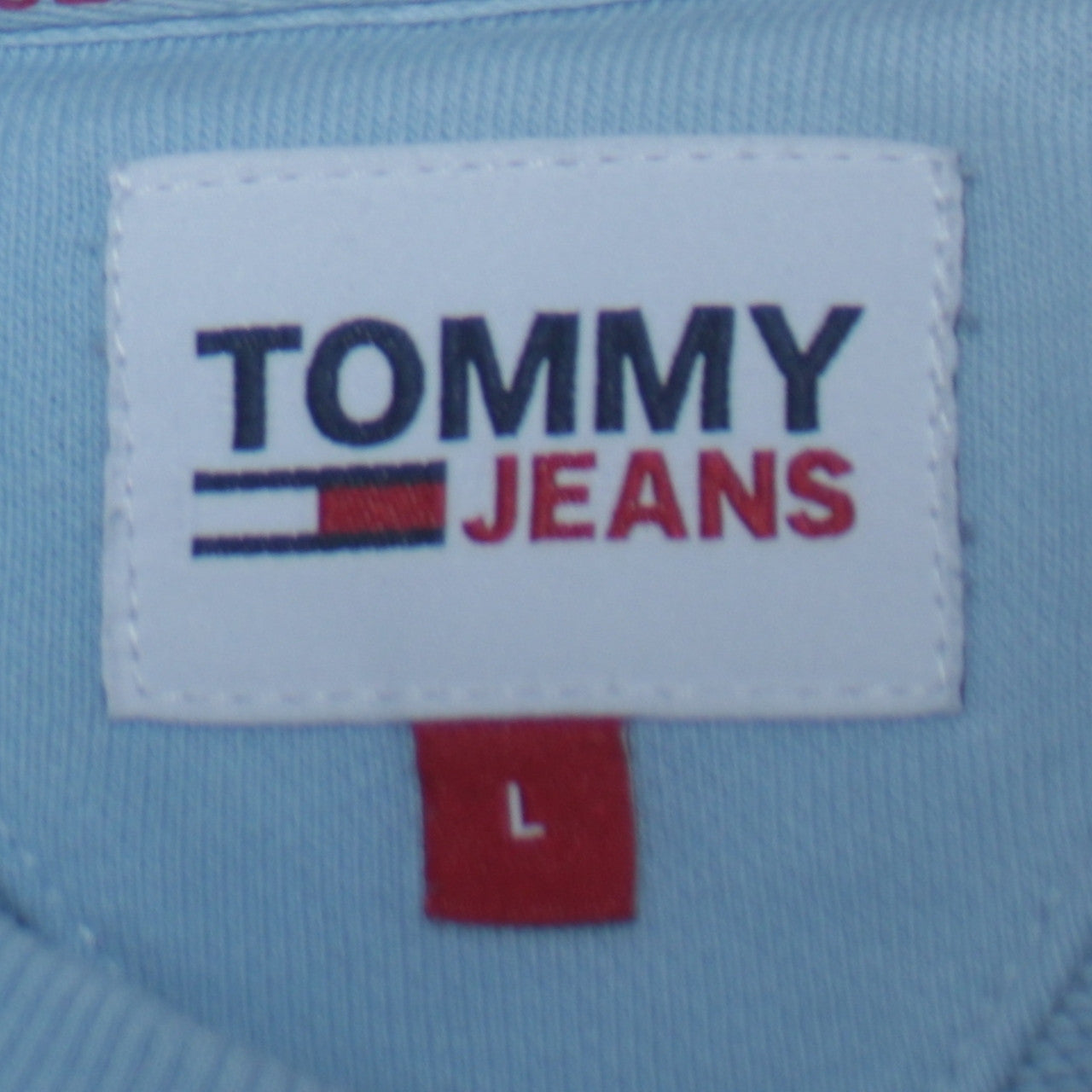 Tommy Jeans Men's Blue L Pullover Sweatshirt Crew Neck Logo Cotton