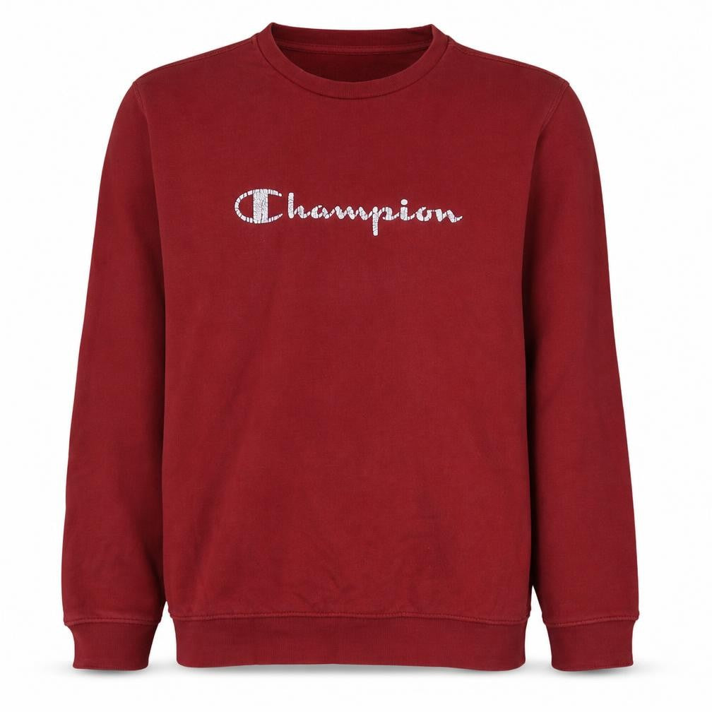 Champion Men Red XL Pullover Sweatshirt Crew Neck Logo Sports Fleece