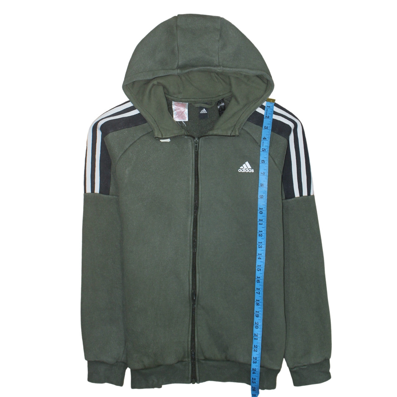 Adidas Boys Green Full Zip Hoodie Size XL - Hooded Fleece Sweatshirt