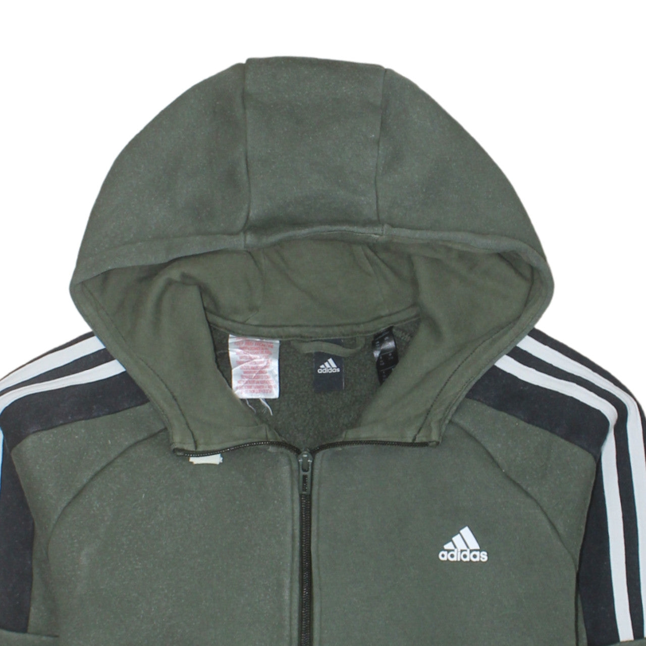Adidas Boys Green Full Zip Hoodie Size XL - Hooded Fleece Sweatshirt