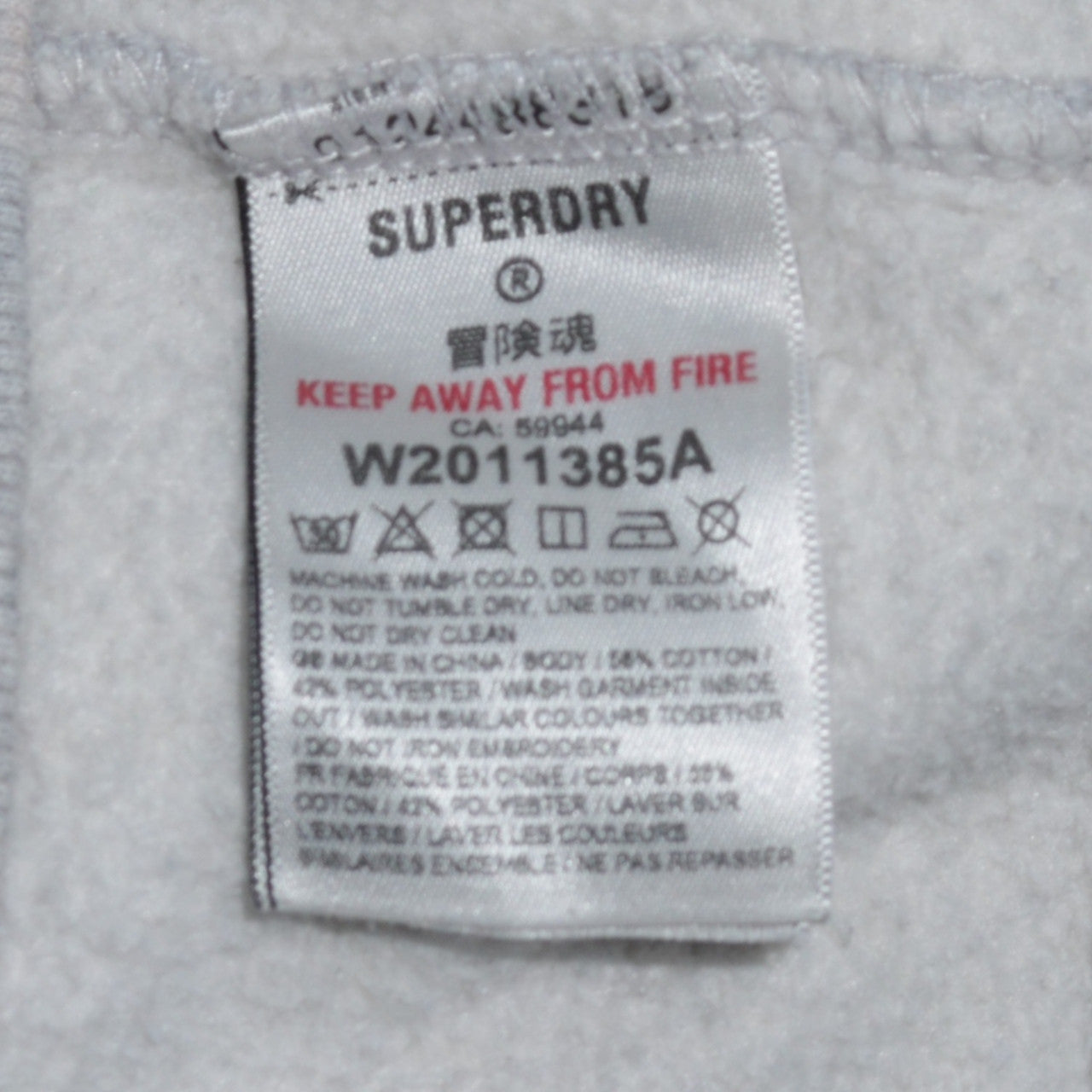 Superdry Womens Grey Full Zip Hoodie Size L Soft Fleece Sweatshirt