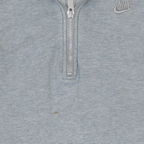 Nike Men's Grey 1/2 Zip Hoodie Sweatshirt Size L
