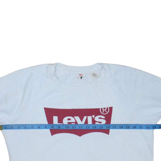 Levi's Mens White Logo Pullover Sweatshirt Size S Regular Fit