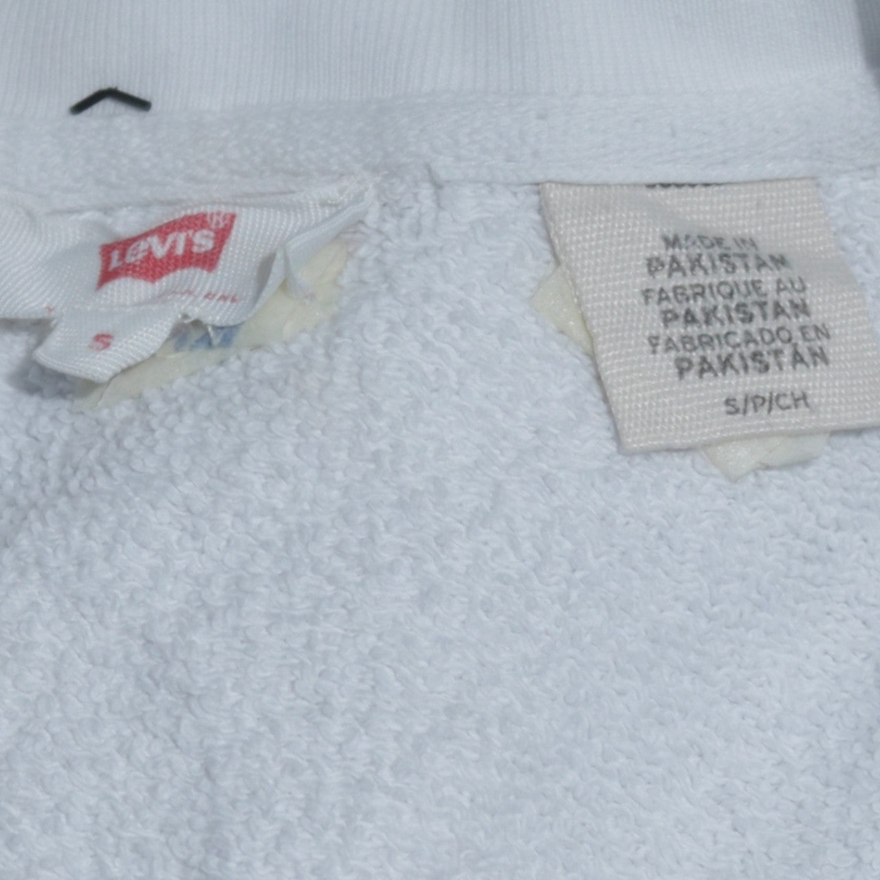 Levi's Mens White Logo Pullover Sweatshirt Size S Regular Fit