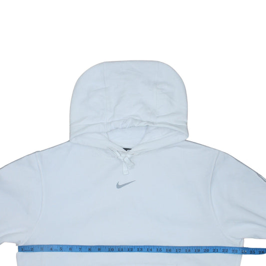 Nike Men White Pullover Hoodie S Sports Logo Fleece Sweatshirt
