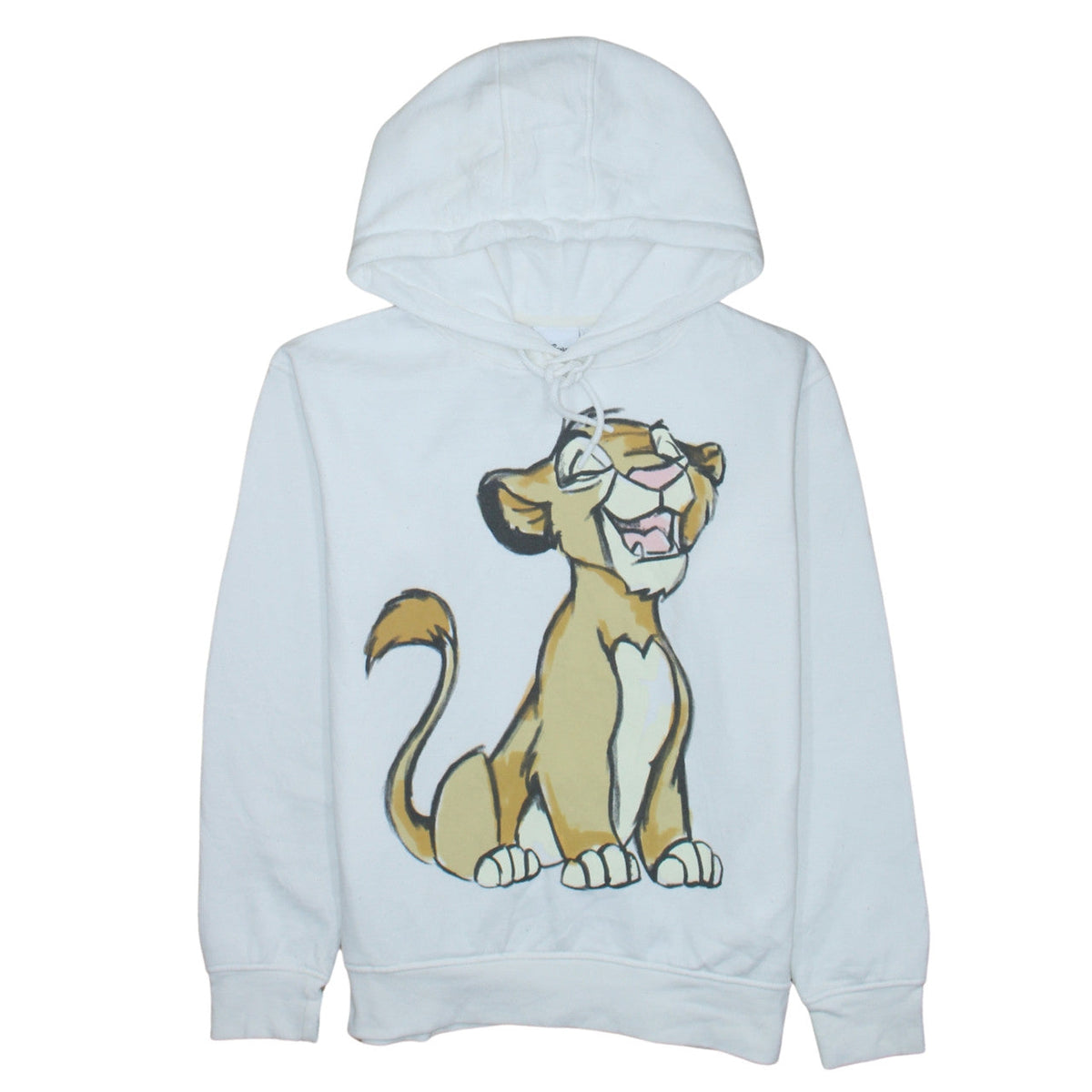 Front view of Disney x Primark Women White XS Hoodie with Lion King Graphic