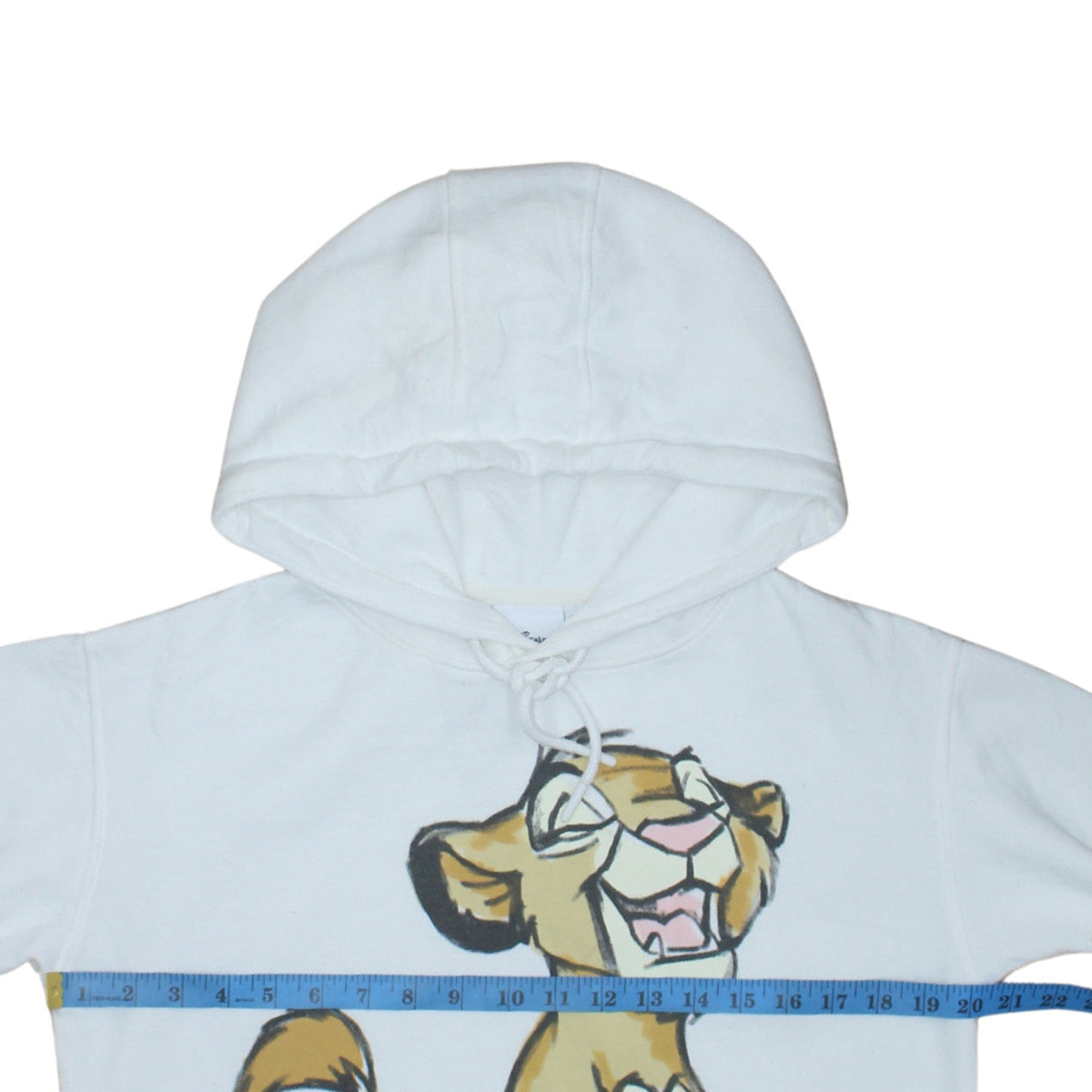 Back view of Disney x Primark Women White XS Hoodie with Lion King Graphic