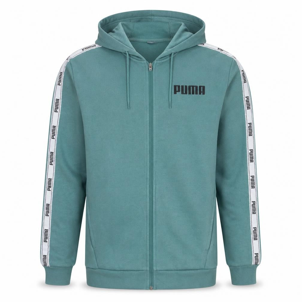Puma Men's Green Full Zip Hoodie Size M Sports Style