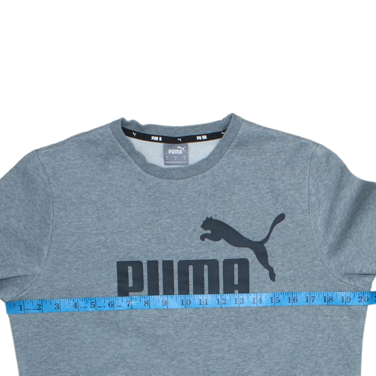 Puma Men's Grey Crew Neck Pullover Sweatshirt Size S