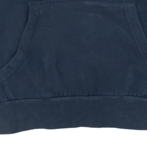 Ellesse Mens Blue Pullover Hoodie Small Logo Graphic Fleece