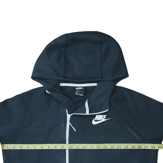 Nike Mens Blue Full Zip Hoodie L Sportswear Cotton Blend