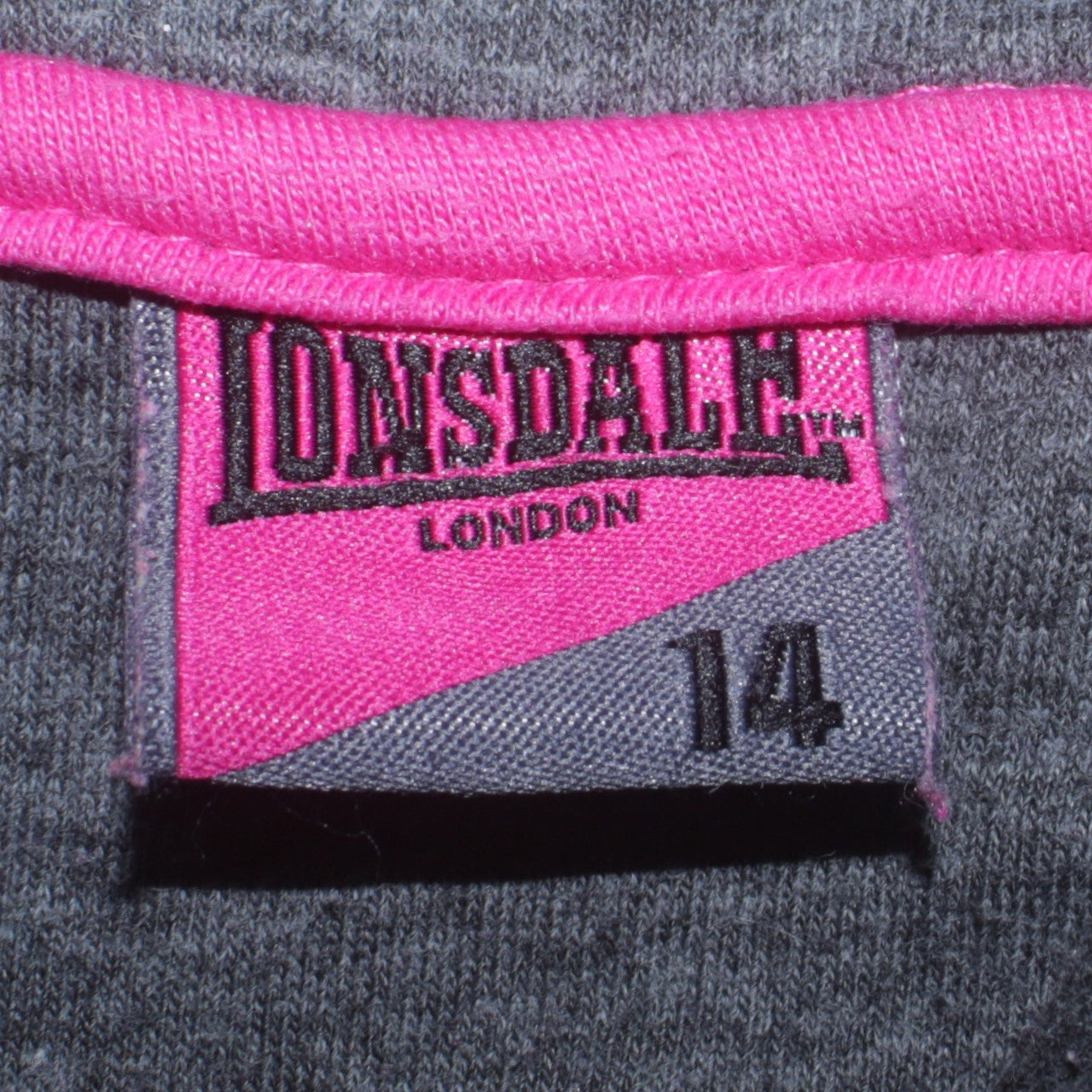 Lonsdale Women Pink Pullover Hoodie Size 14 Logo Sportswear