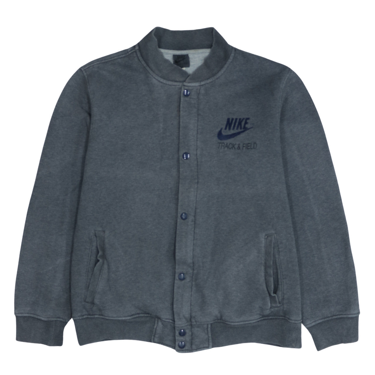 Nike Men’s Grey Track & Field Button Sweatshirt L Regular Fit