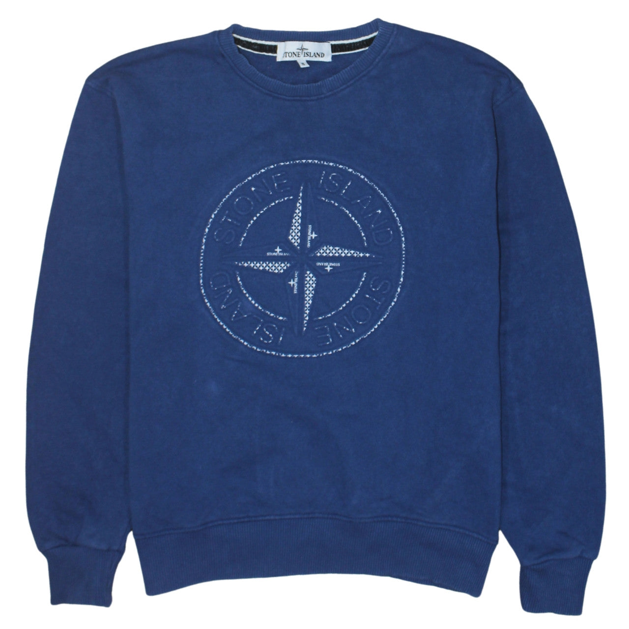 Stone Island Boys Blue Cotton Crew Neck Pullover Sweatshirt 16 Years