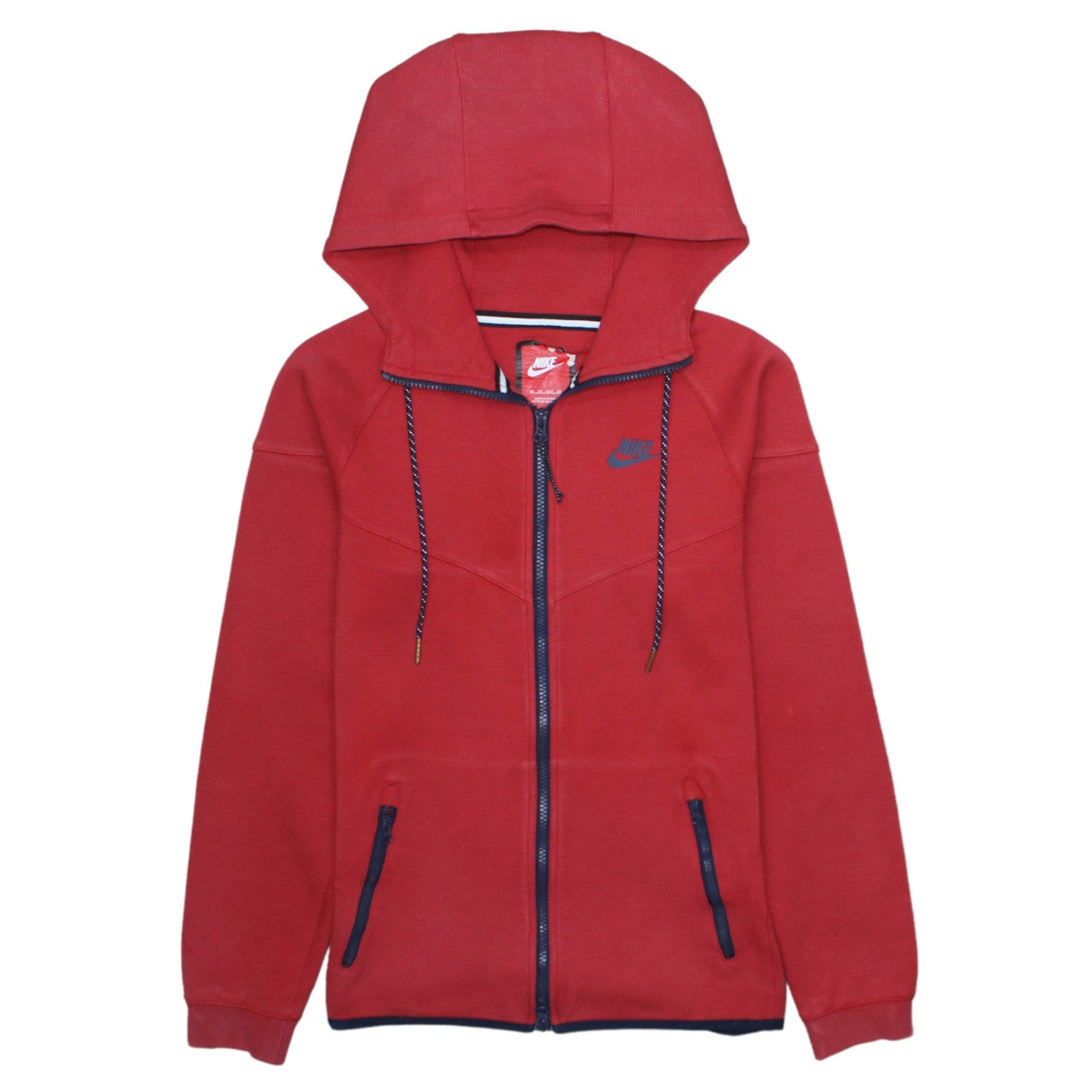Nike Men's Red Full Zip Hooded Sweatshirt XS Fleece Sportswear