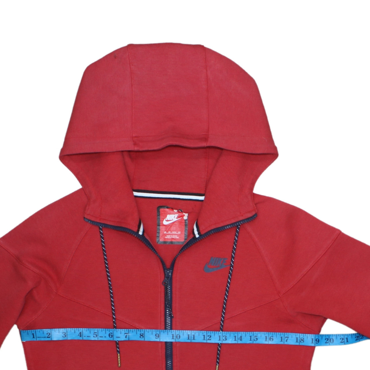 Nike Men's Red Full Zip Hooded Sweatshirt XS Fleece Sportswear