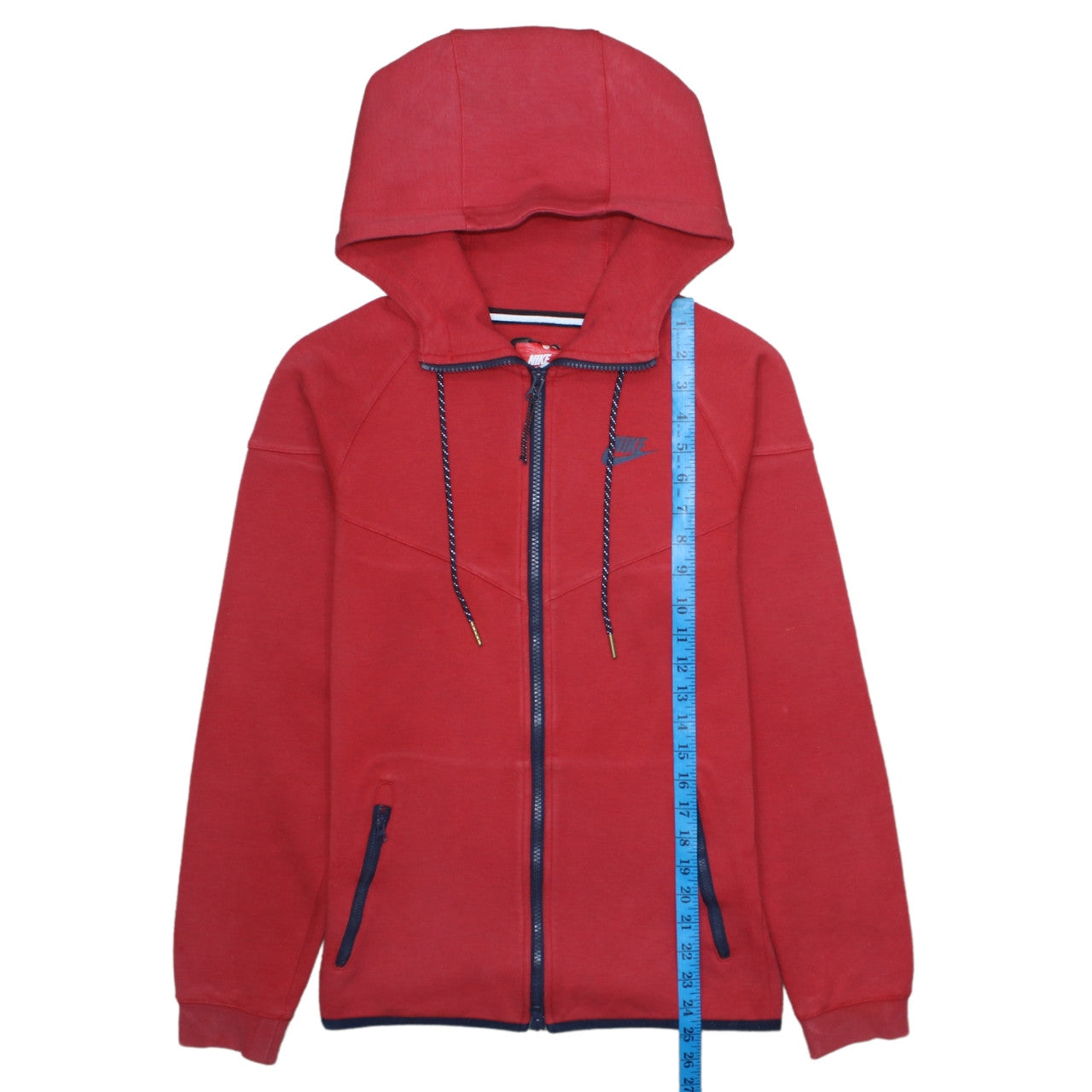 Nike Men's Red Full Zip Hooded Sweatshirt XS Fleece Sportswear