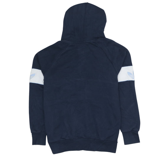 Adidas Womens Navy Blue 1/2 Zip Hooded Sweatshirt UK 10