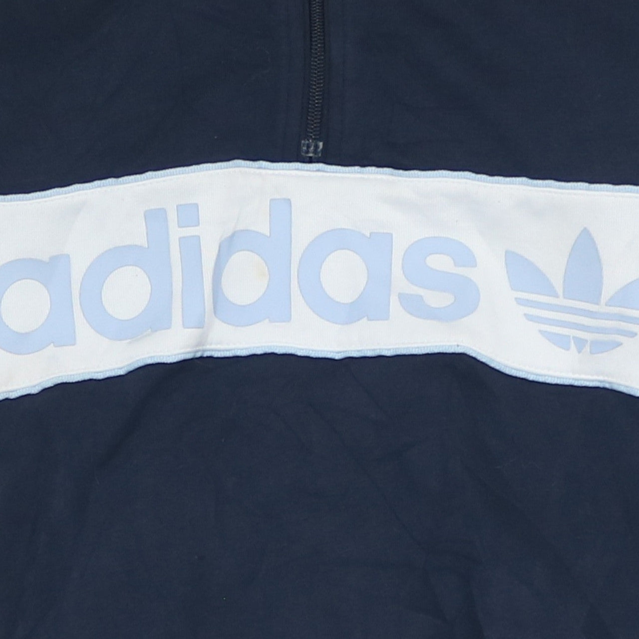 Adidas Womens Navy Blue 1/2 Zip Hooded Sweatshirt UK 10