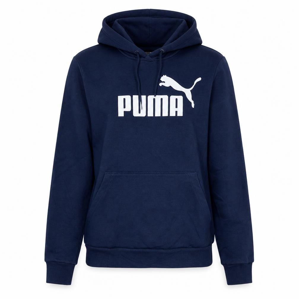 Puma Women's Blue Pullover Hoodie Size 10 Logo Print Fleece