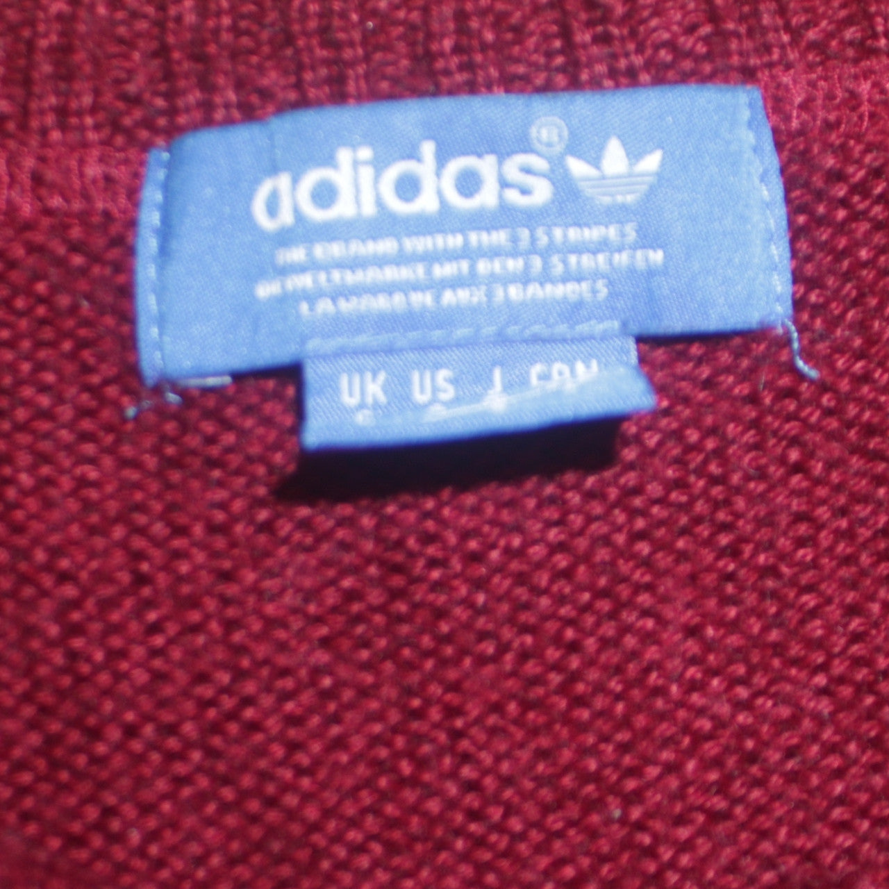 Adidas Women Burgundy Fair Isle Knit Jumper Size L Winter Casual