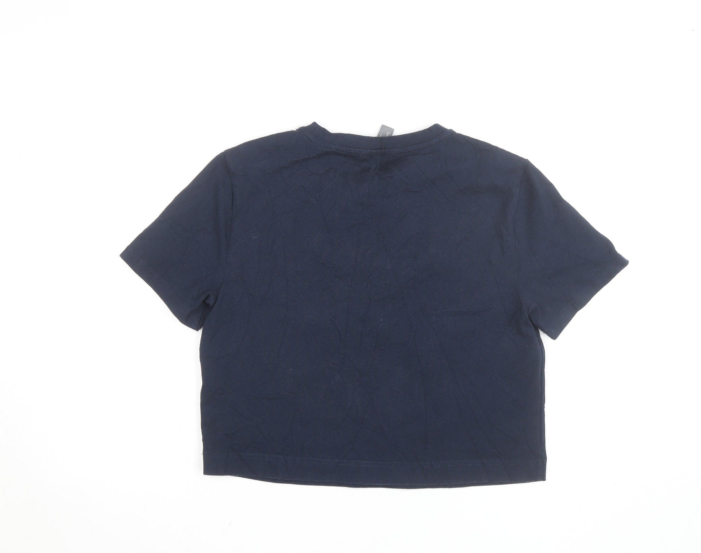 Sweaty Betty Womens Blue XS Cropped Geometric Cotton T-Shirt