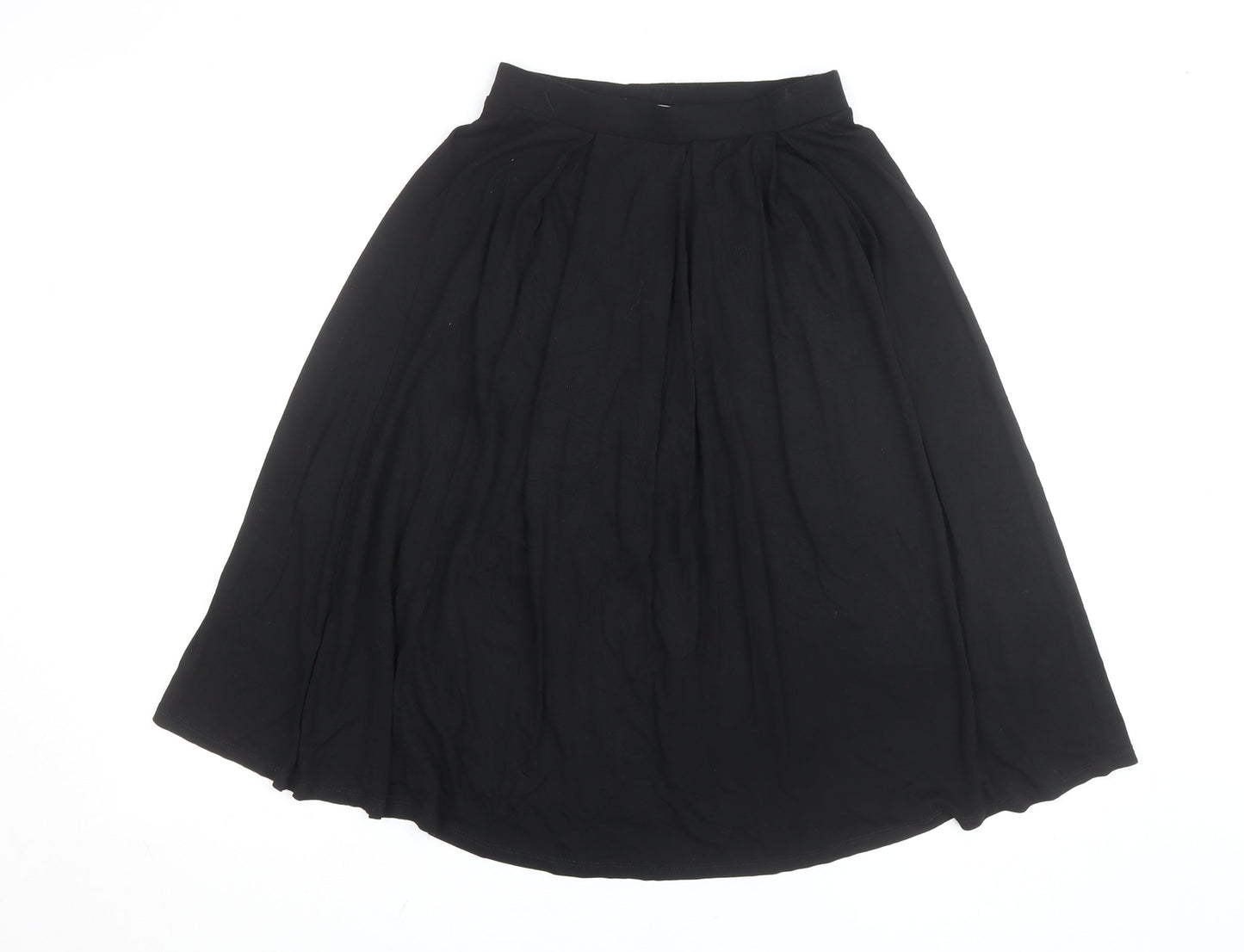 ASOS Women’s Black Midi A-Line Skirt Size 8 Stretch Viscose Jersey