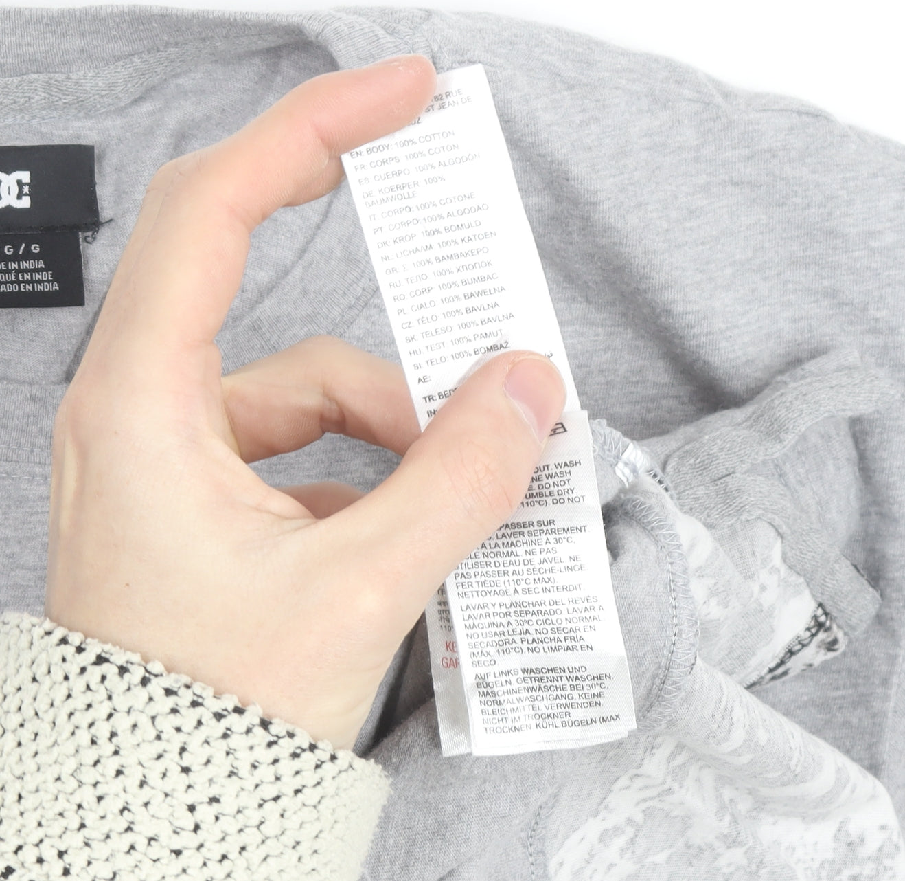 DC Shoes Men's Grey Crew Neck Short Sleeve T-Shirt L