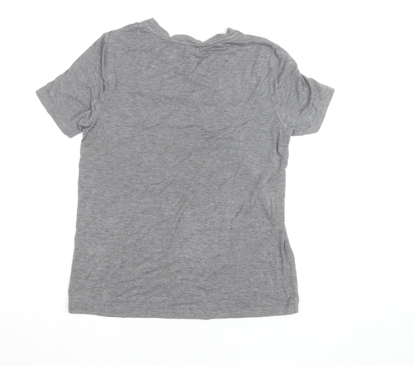 Warehouse Women’s Grey Embroidered Bird Cotton Blend T-Shirt Size 12