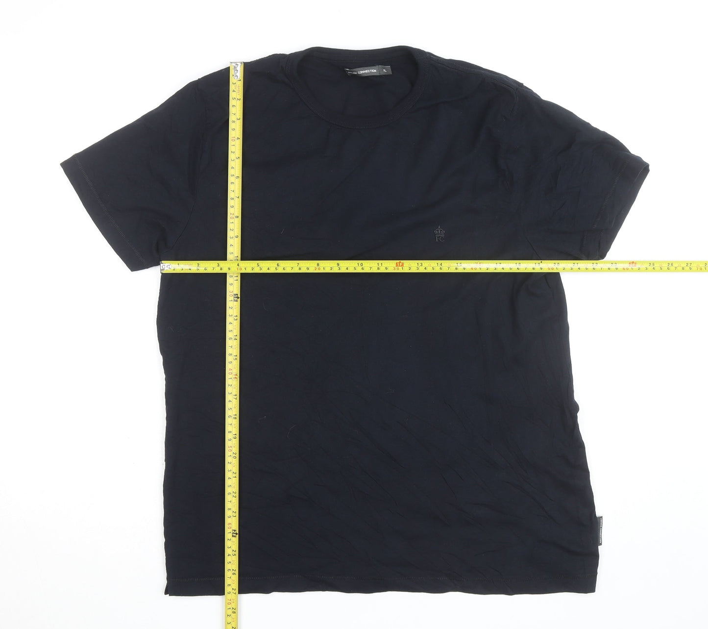 French Connection Men's Black XL Cotton Crew Neck T-Shirt