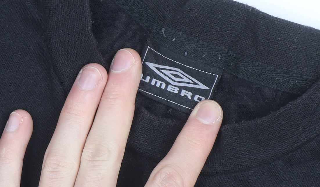 Umbro Men's Black Crew Neck Sports T-Shirt Size L