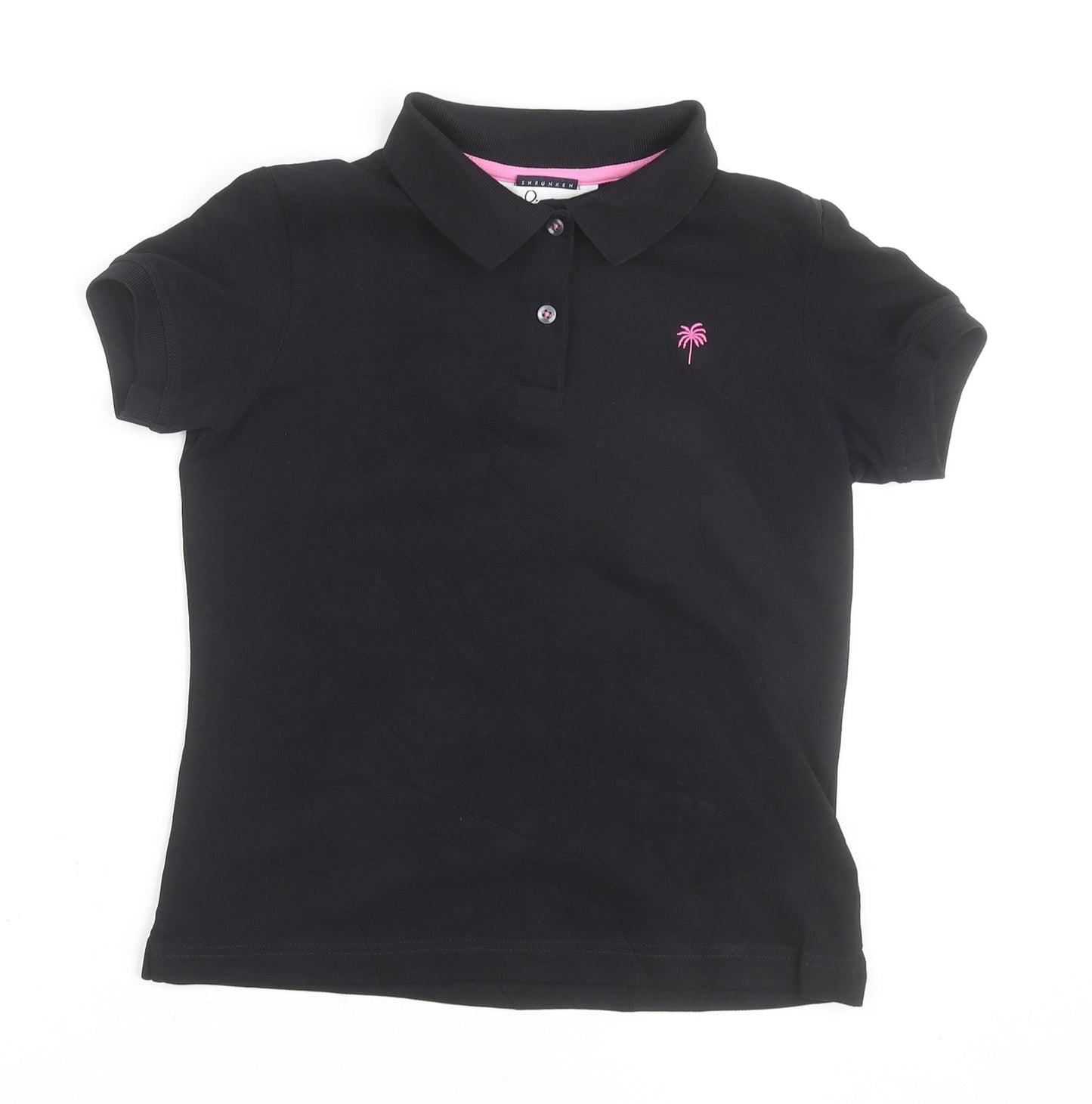 Lilly Pulitzer Women's Black XS Slim Fit Cotton Polo Shirt