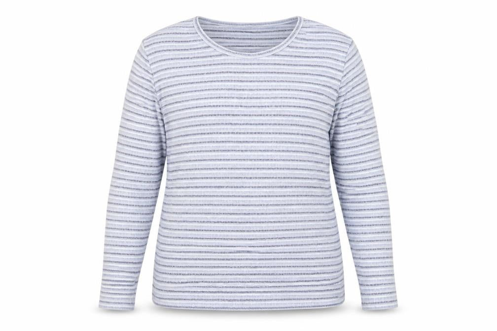ISLE Essentials Women's Blue Striped Long Sleeve Knit Top Size 14-16