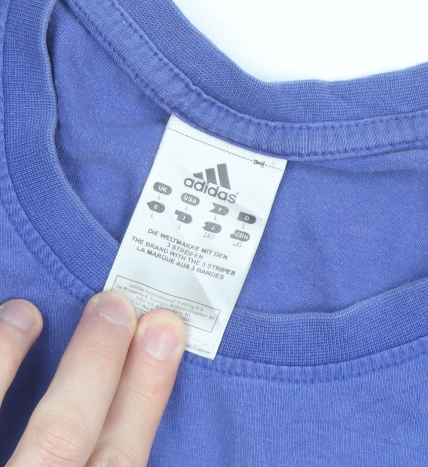 Adidas Men's Blue New York NBA Graphic Cotton T-Shirt Size L