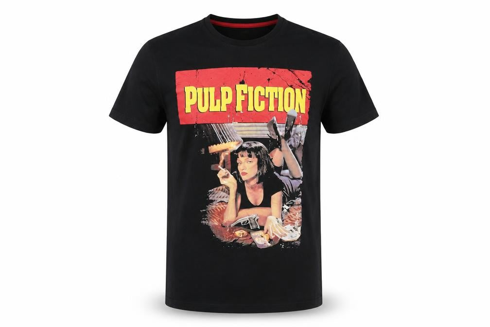 Pulp Fiction Men’s Black Cotton Graphic Movie T-Shirt Small