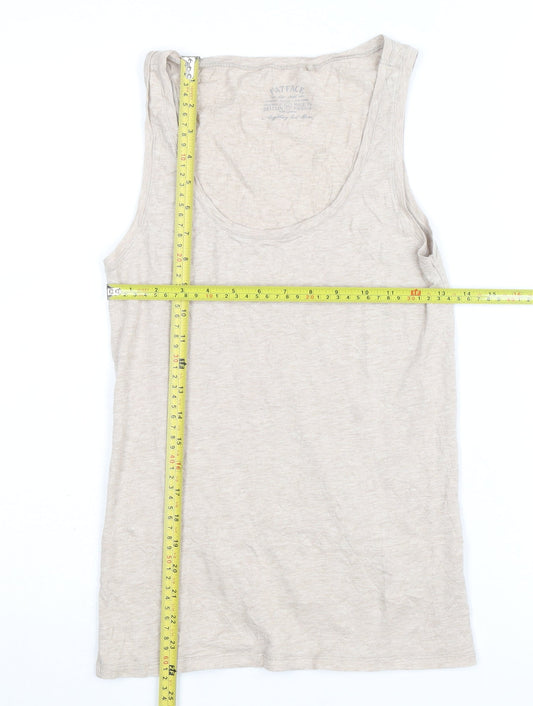FatFace Women’s Beige Cotton Modal Tank Top Size 10