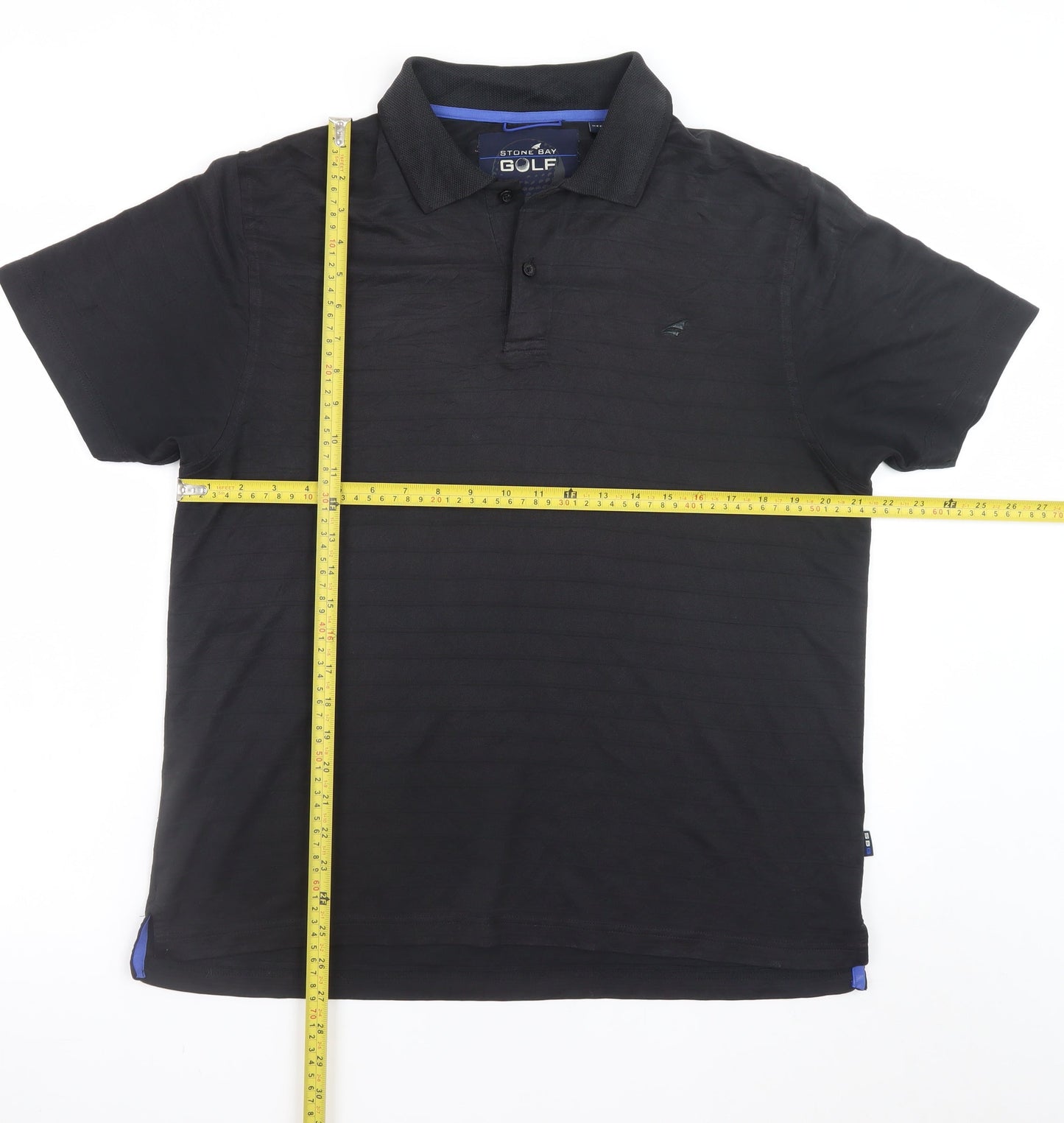 Stone Bay Golf Men's Black Short Sleeve Polo Shirt Size M