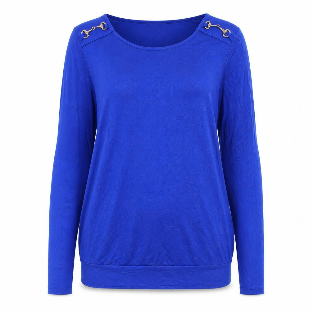 Wallis Women's Blue Long Sleeve Stretch Jersey Blouse Size S